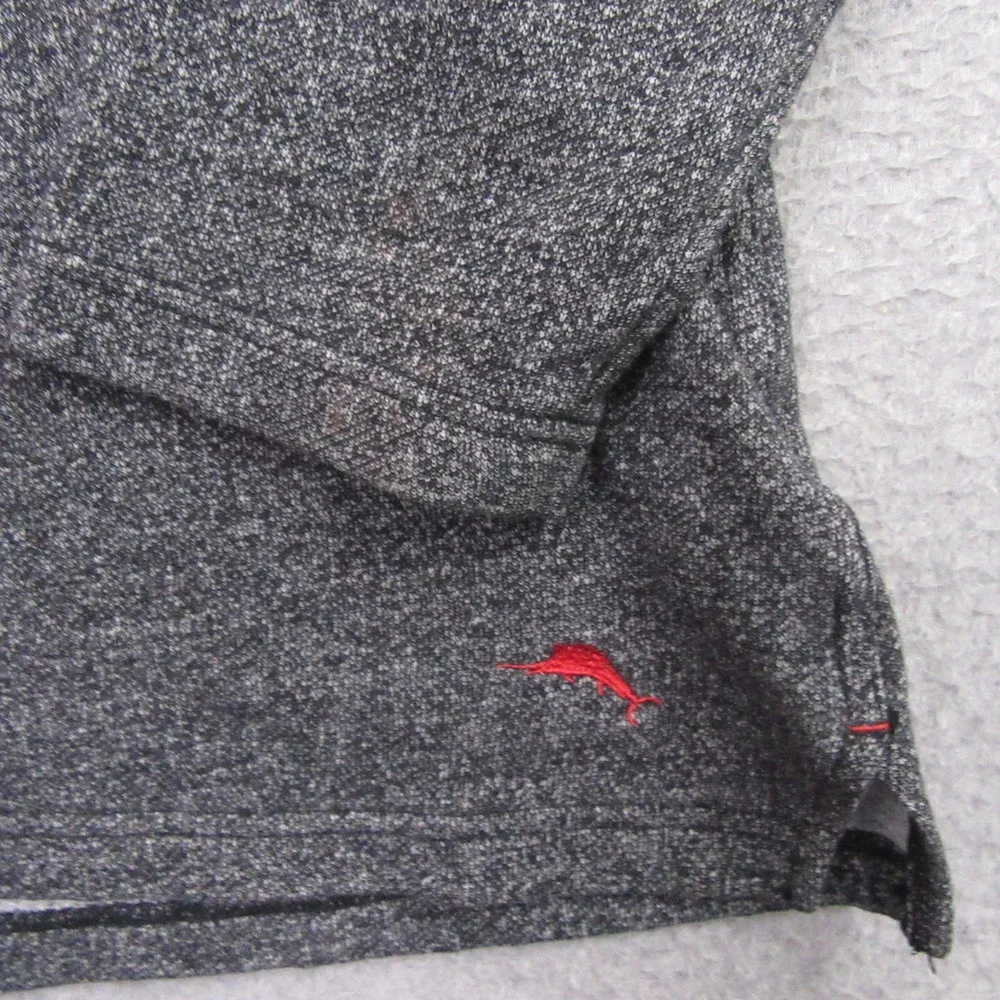 Tommy‎ Bahama Mens Pullover Sweater L Gray Heather Color Block Fleece